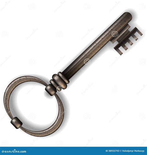 Old key. stock vector. Illustration of object, safe, furniture - 38933793