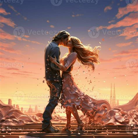 Romantic young couple in love. Valentine's Day. Love. ai generated pro