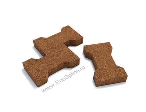 Резиновая плитка 1000х1000х20 мм EcoSpline с замком ласточкин хвост ...
