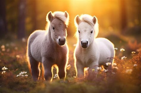 Premium Photo | Peaceful cute horses in the nature