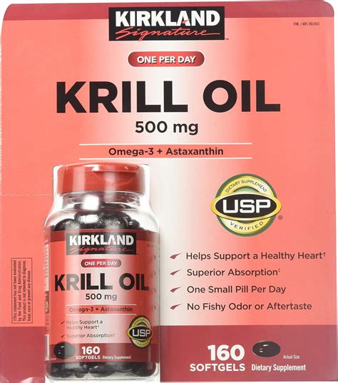 Kirkland Signature Krill Oil 500 Milligram 160 Softgels : Amazon.de ...