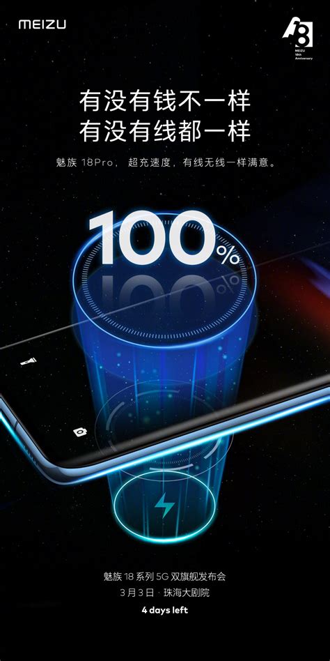 Meizu 18 получил сверхбыструю зарядку: на 80% за полчаса подключения к сети