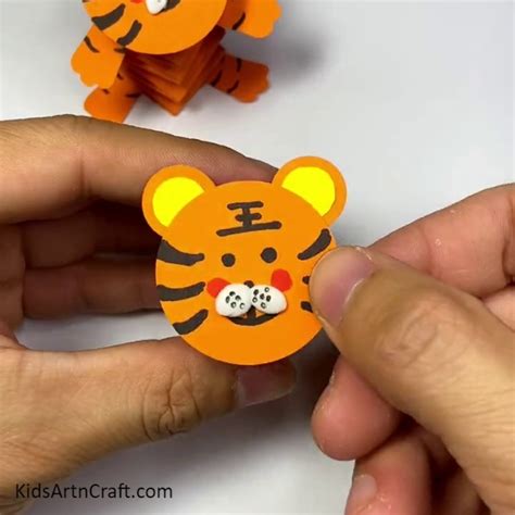 cute tiger cub paper craft step  step tutorial  kids kids art