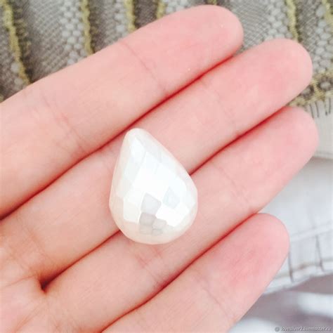 ЖЕМЧУГ граненый полупросверленный Капля крупная Shell Pearl Майорка ...