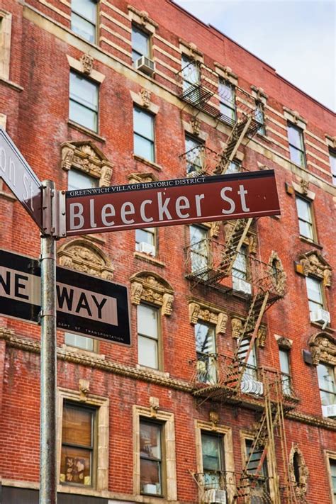 Bleecker Street Sign in Greenwich Village New York City with Brick ...