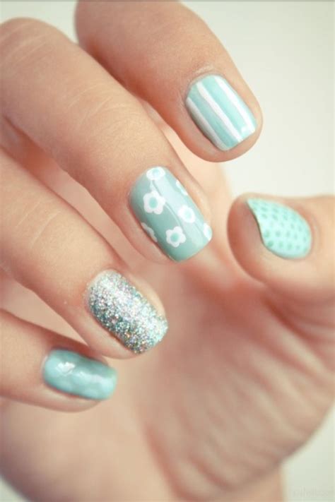19 Each Finger Different Nails Designs Images - Peach and Black Nail ...