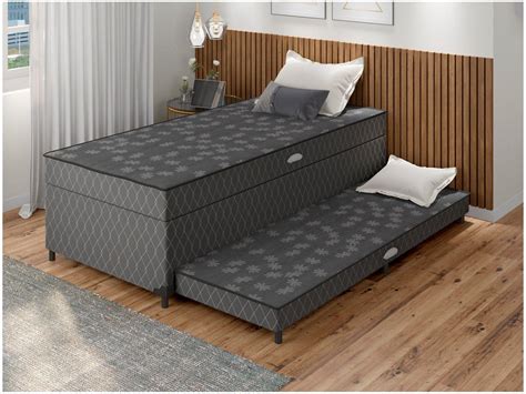 Cama Box Solteiro Com Bau E Auxiliar