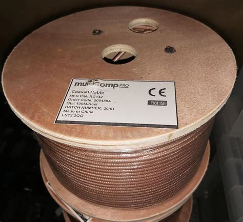 Coaxial Cable, RG142, 100m Reel, Unterminated, RG142U-100 - RF Shop UK