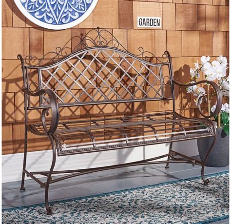 krissy outdoor wrought iron garden bench