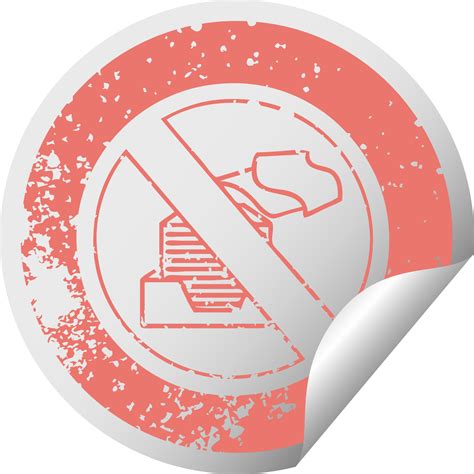 distressed circular peeling sticker symbol paperless office symbol