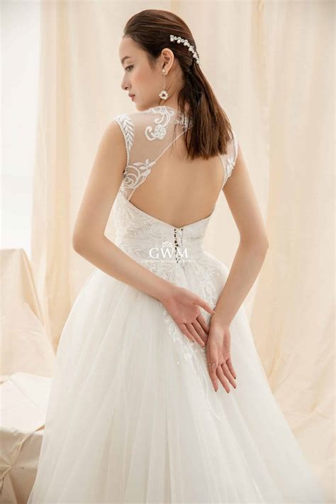 Beading Illusion Sweetheart Princess Wedding Dress - GWM1850 - Gorgeous