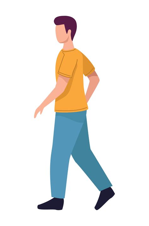 young man walking character  vector art  vecteezy