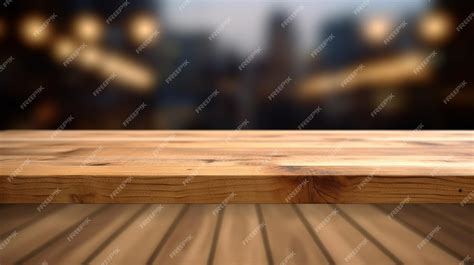 premium ai image wooden table background hd  wallpaper stock