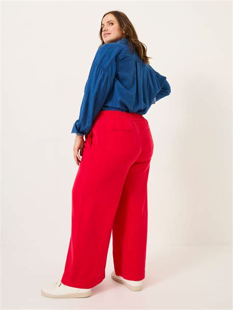 Luna Bright Red Wide Leg Trousers | FatFace