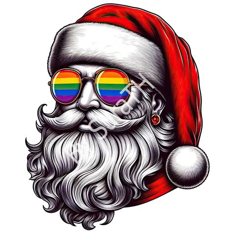 LGBT Santa Gay PNG, LGBT Santa Clipart, Rainbow Christmas Clipart