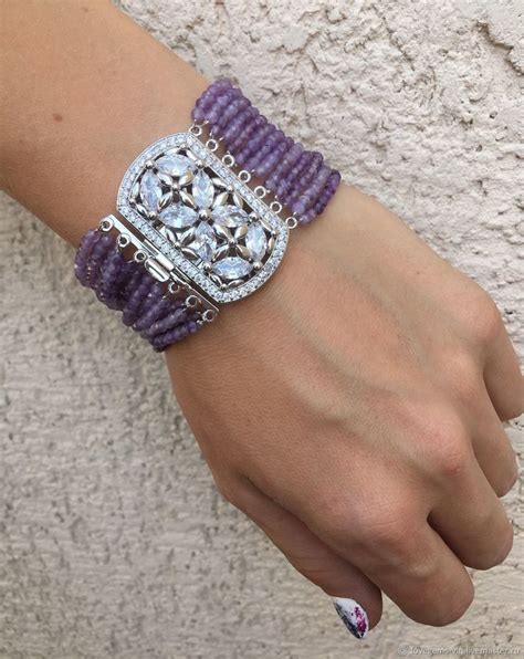 Браслет из натурального аметиста ЛАВАНДА | Bracelet designs, Jewelry ...