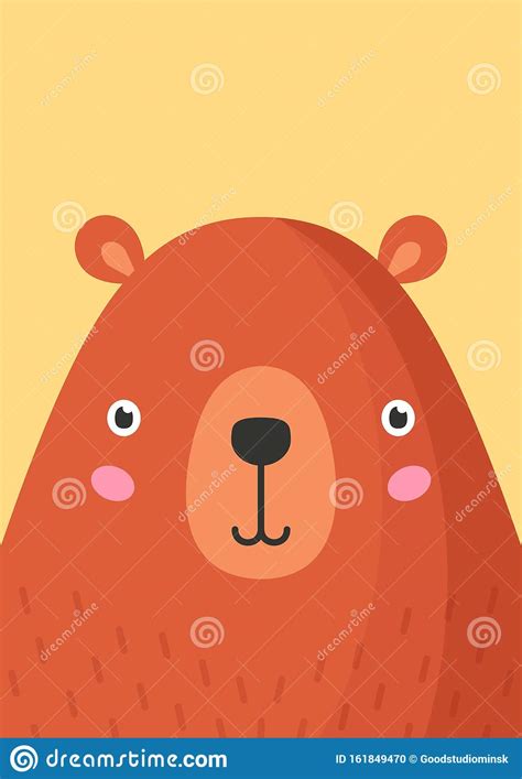 Cute Bear Snout Flat Vector Illustration. Adorable Wildlife Forest ...