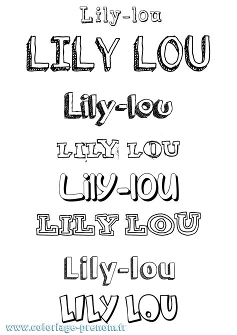Coloriage du prénom Lily-lou : à Imprimer ou Télécharger facilement