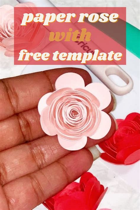 How To Make A Paper Rose + Free Rolled Flower Template | Paper roses ...