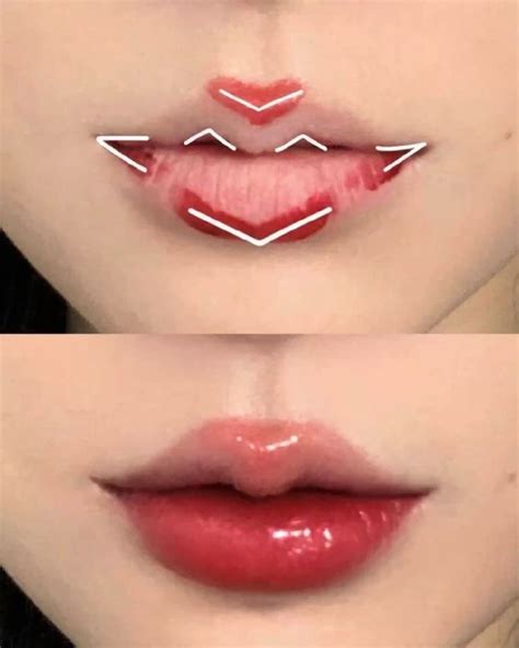 Это как нарисовать корейские губы | Idee per il trucco, Trucco per ...