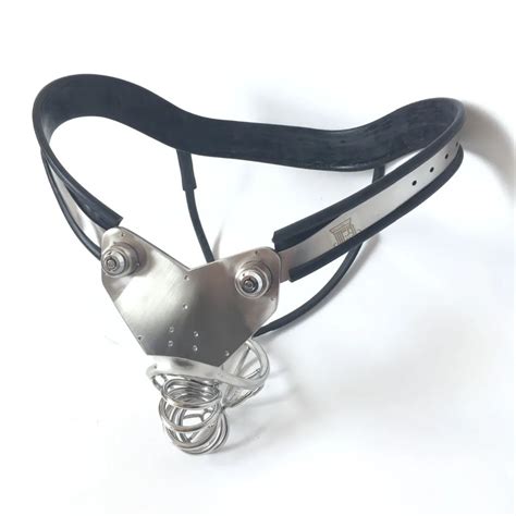 Hot male chastity device stainless steel male chastity belt double Wire ...