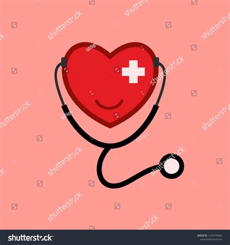 Cartoon Medical Heart Stethoscope Mascot Logo Stock Vector (Royalty ...