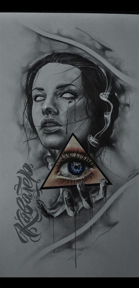 Эскиз тату, хорор, девушка, глаз, тату, tattoo | Эскиз тату, Эскиз ...