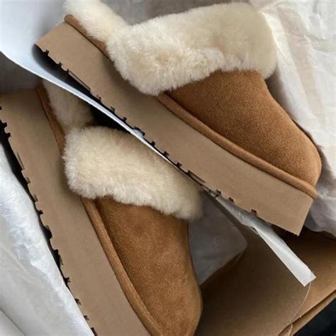 Ugg style fur slippers with or without back straps... - Depop