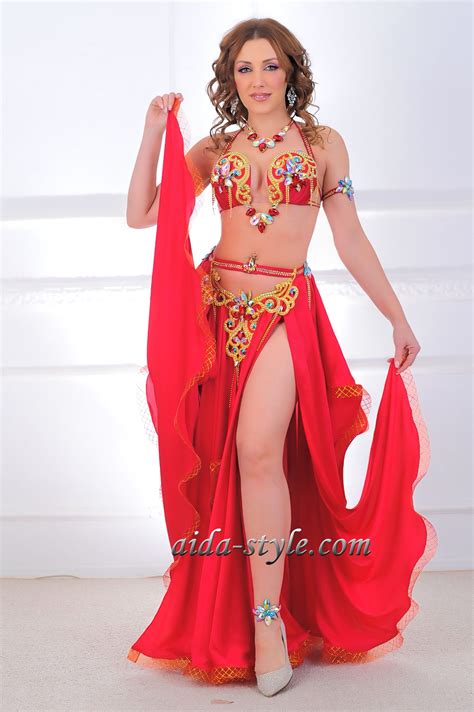 Red Belly Dancing Costumes Belly Dancing Suit Red Color Very Chic Free