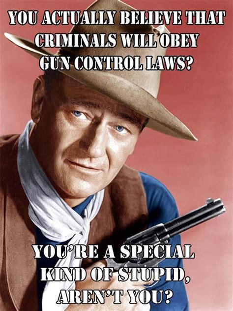 Criminals Obey Gun Control John Wayne-Metal Sign - American Collectibles