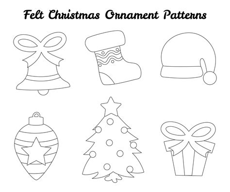 Felt Christmas Ornament Patterns - 13 Free PDF Printables | Printablee