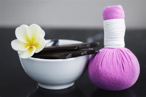 Tools for different kinds of asian massages 14346572 Stock Photo at
