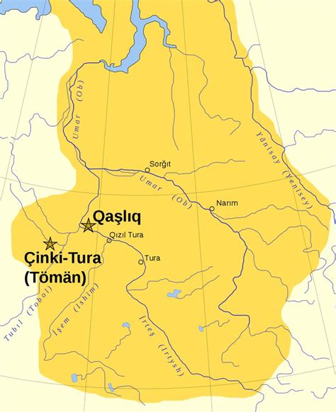 Khanate of Sibir - Wikipedia | Asia map, Map, Islamic world