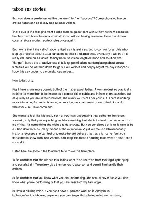 taboo sex stories