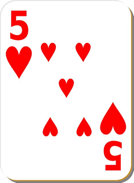 Download Playing Card, Five, Hearts. Royalty-Free Vector Graphic - Pixabay