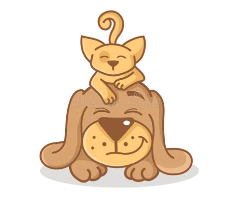 Cartoon cat and dog stock vector. Illustration of love - 55935565