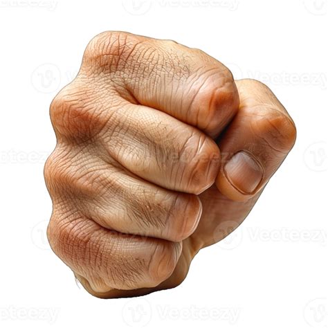 ai generated fist isolated  transparent background punching hand