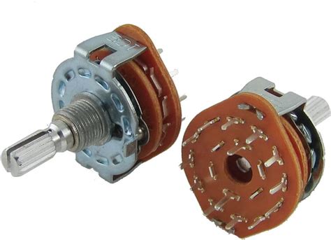 sourcingmap Split Shaft AC 125V 0.3A 250V 0.6A 2 Pole 6 Positions ...