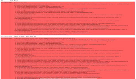 The SSL connection could not be established, see inner exception