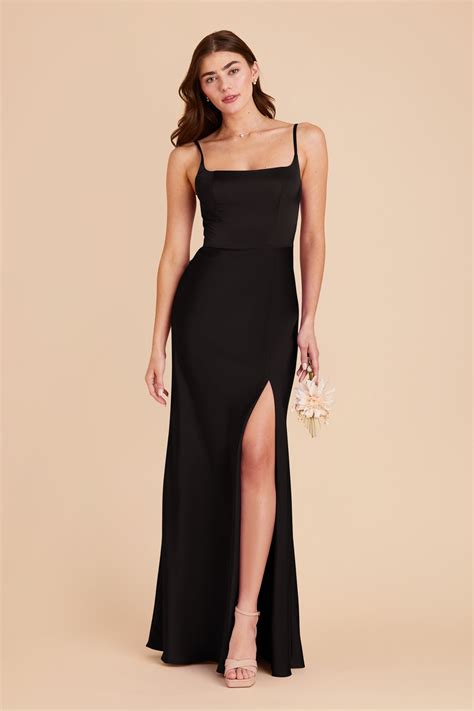 Mai Matte Satin Dress Black | Birdy Grey