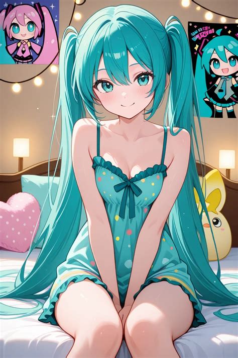 Hatsune Miku, the virtual pop idol with long turquoise twin-tails
