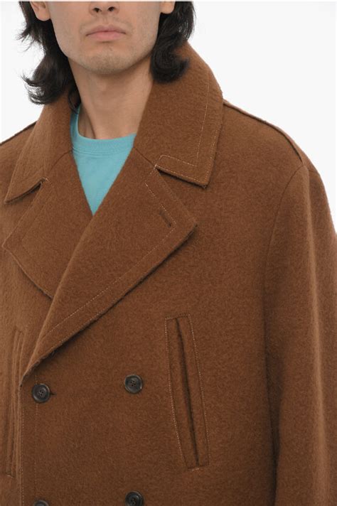 Andersson Bell Solid Color LEON Double-Breasted Coat with Metal Logo ...