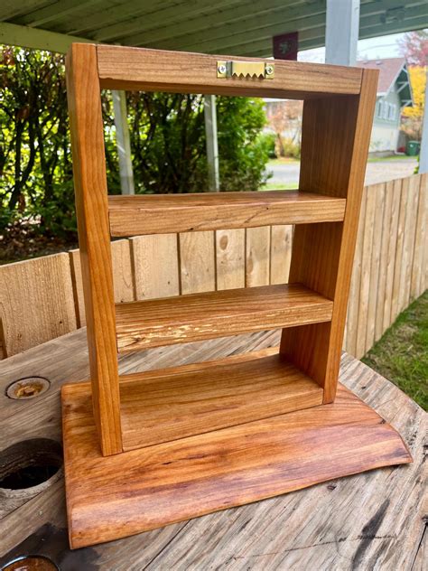 tier  edge alder wood shelf desk  wall hanging handmade