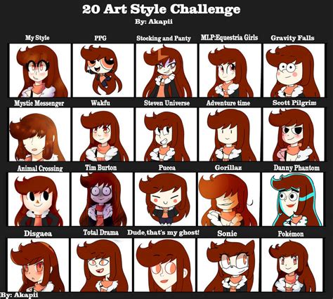 20 Art Style Challenge! by AkapiiART on DeviantArt