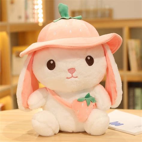 Мягкая Плюшевая Игрушка Plush Зайчик с Клубникой в Панамке 25 см (9355 ...