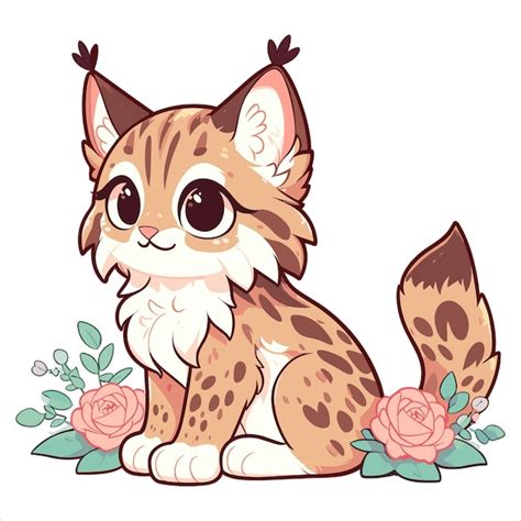 premium vector cute lynx vector illustration  white background