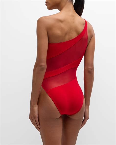 Norma Kamali Snake Mesh One-Piece Swimsuit | Neiman Marcus