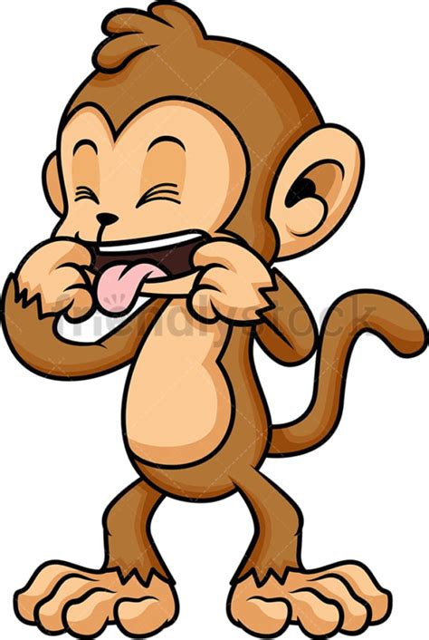 silly monkey mocking cartoon vector clipart friendlystock