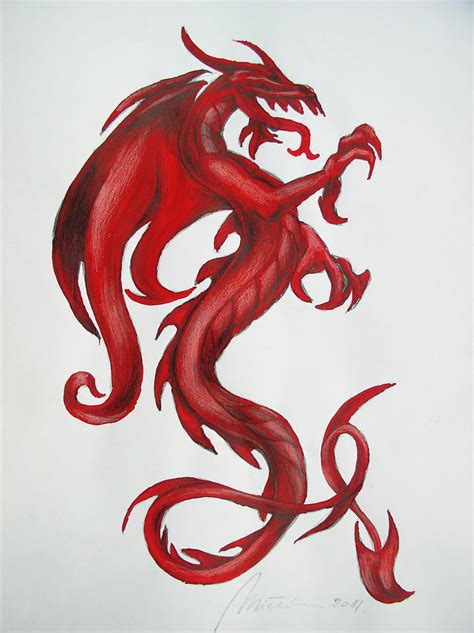 Red Dragon Painting - Red Dragon Fine Art Print