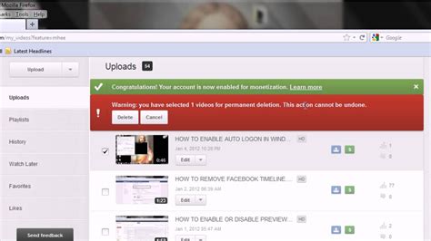 how do i delete a video i uploaded to youtube